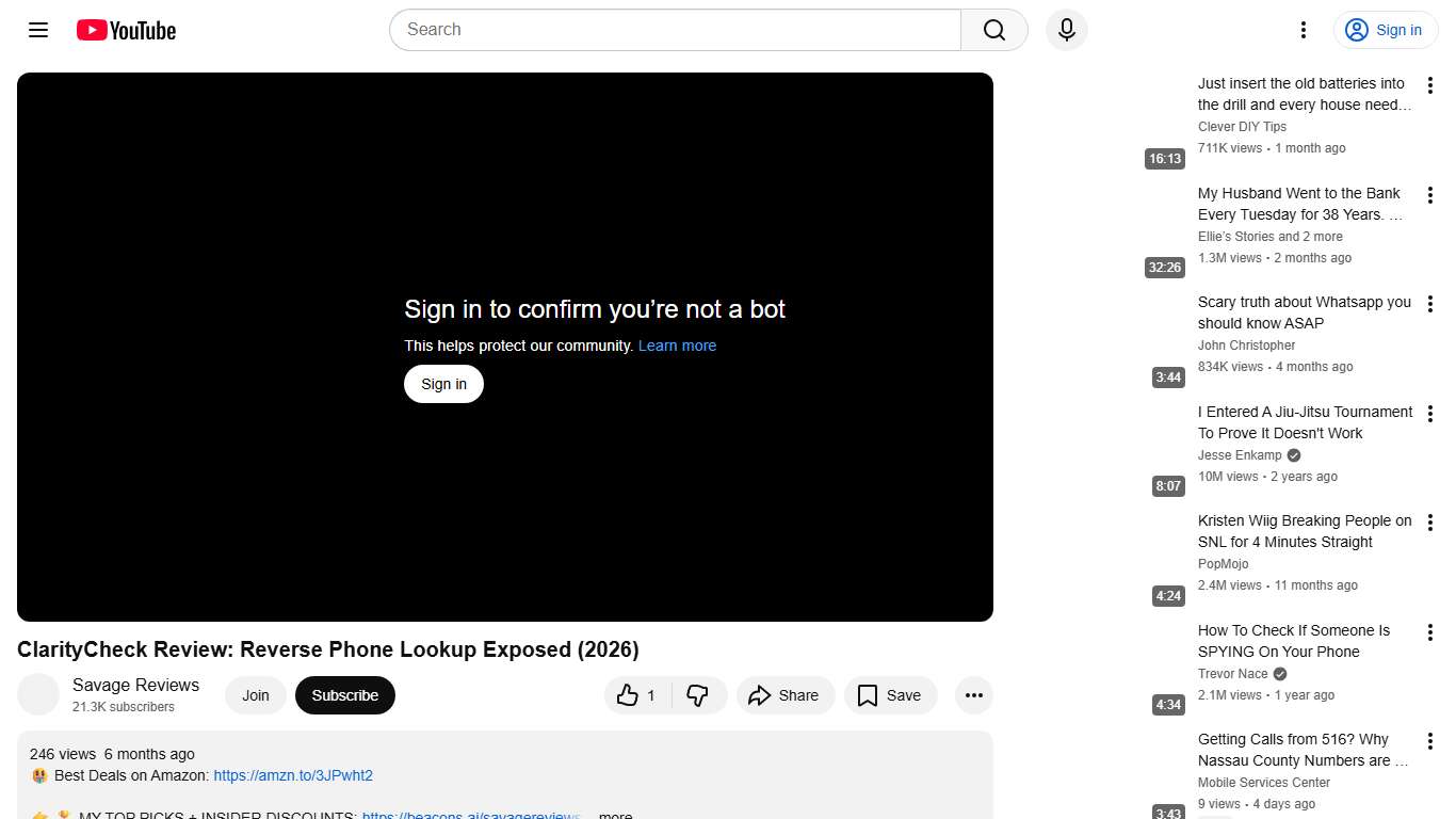 ClarityCheck Review: Reverse Phone Lookup Exposed (2026) - YouTube